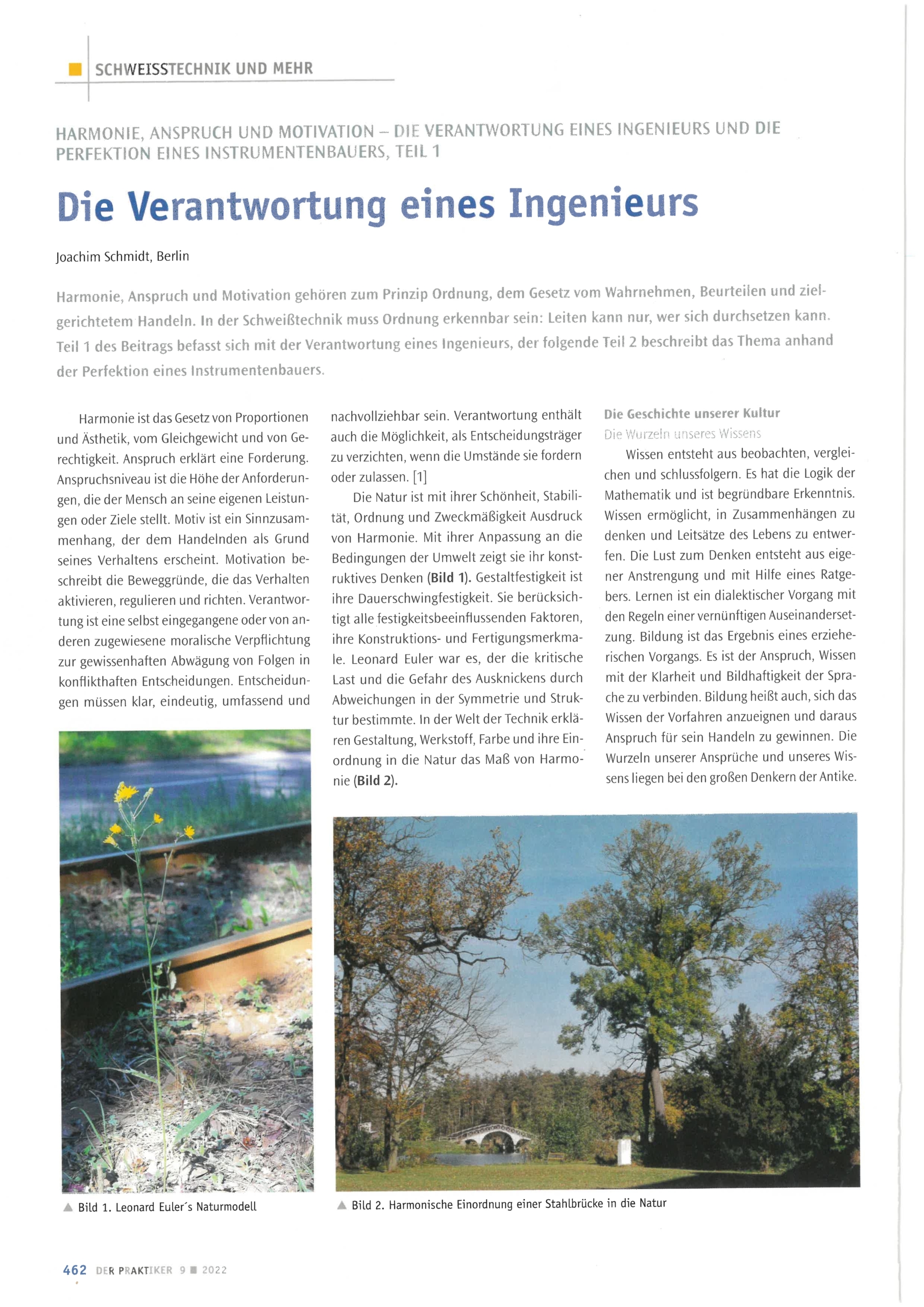 Artikel "Die Verantwortung eines Ingenieurs"