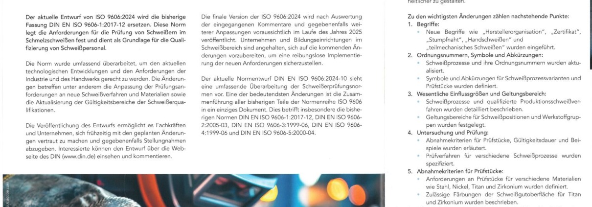 Aktualisierte Anforderungen an die Schweißerprüfung