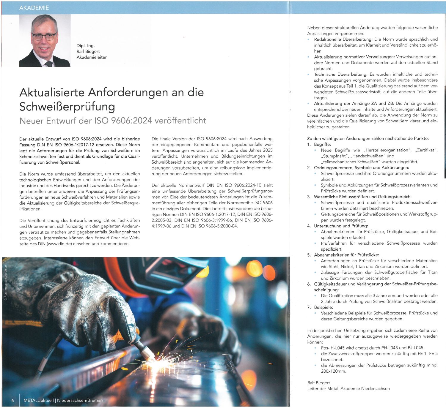 Aktualisierte Anforderungen an die Schweißerprüfung