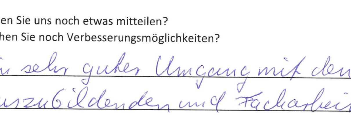 Positive Teilnehmerbewertung